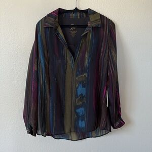 NWT MIRACLEBODY MULTI COLOR BLOUSE